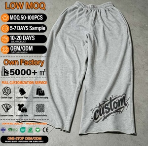 Custom Printed Logo <b>Sweatpants</b> Men Elastic Waist Cotton Casual Pants Midweight Breathable Oem Custom - Product Image 1