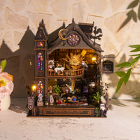 Nouveauté Hongda M2626 La bibliothèque Eternal Bloom, maisons de poupées DIY en bois, maison de poupée miniature, maison de poupée de style magique pour filles