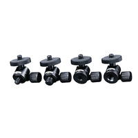 Mini rotule de caméra avec vis 1/4 et adaptateur griffe porte-accessoire, petite rotule panoramique 360 degrés pour trépied