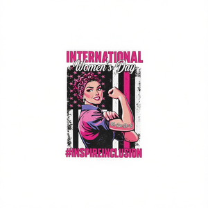 Maglietta per la Giornata Internazionale della Donna, 100% Cotone, Collo Tondo, Manica Corta, Stampa Casual, Regalo Ispirato all'Inclusione - Product Image 1