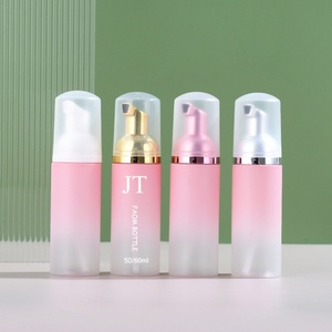 Empty Cosmetic Facial Wash Cleanser 50ml 60ml pink PET Plastic Mousse Foam <b>Pump</b> <b>Bottle</b> - Product Image 5