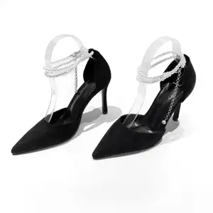 Sandals Black New for Women and Ladies EVA Women Summer Shoes Solid Bridal Shoes Patent Leather Women High Heels 1 Pair /box