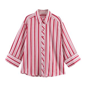 TAOP&ZA Chemise rayée à revers pour <span class=keywords><strong>femme</strong></span>, style printemps 2026, polyvalente, mode européenne et américaine 5029058 - Product Image 1