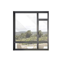 Ventana Abatible de Aluminio con Sistema de Rotura de Puente Térmico, Aislamiento Acústico y Térmico Integrado, Tamaño Personalizado para Proyectos de Construcción
