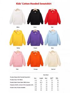 Vente en gros de sweat-shirts à capuche 320G, couleur unie, pour jeunes enfants, sweat-shirt en coton pour l'automne - Product Image 3