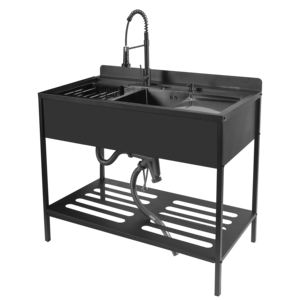 Lavello da Esterno Modello 5040 in Acciaio Inox 304 Fatto a Mano Design Moderno Vasca Singola Rimovibile Installazione Sottopiano con <span class=keywords><strong>Rubinetto</strong></span> - Product Image 3