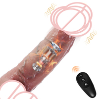 Masseur réaliste pour femmes de 8,46 pouces, brun, avec ventouse, modes de vibration multiples, jouet sexuel pour couples, gode vibrant pour femmes