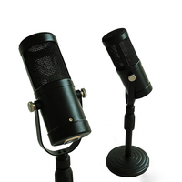 Microphone à condensateur H32 DIY avec suspension, capsule dorée de 32 mm, puce d'amplification opérationnelle et support de bureau réglable pour enregistrement vocal en direct
