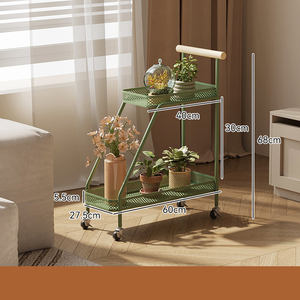 Support de rangement multi-plantes en métal pour pots de fleurs, type sur pied mobile pour balcon - Écologique - Product Image 6