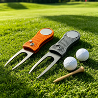 Alat Perbaikan Divot Golf Ramah Rumput, Set Alat Divot Golf Logam Magnetik Anti Lengket di Permukaan Rumput