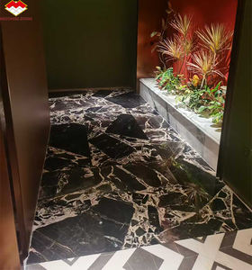 Table à manger en marbre noir Napoléon de luxe italien, grande dalle en marbre naturel de Calcutta avec des veines blanches pour table basse, sol - Product Image 5