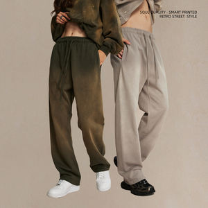 กางเกงวอร์มผู้ชายผ้าโพลีเอสเตอร์/คอตตอน พิมพ์ลาย สไตล์ลำลอง ใส่สบาย ระบายอากาศได้ดี เอวยางยืด มีเชือกผูก - Product Image 2