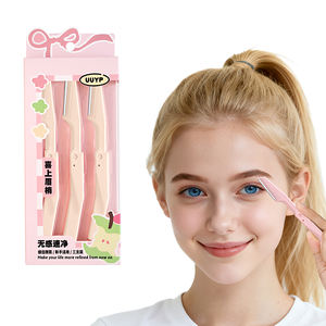 Juego de 3 Rasuradoras de Cejas, Herramienta de <span class=keywords><strong>Dermaplaning</strong></span>, Diseño Plegable, Material de Acero Inoxidable, Uso en Maquillaje, Mango Cómodo, Personalizable UUYP - Product Image 1