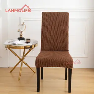 Capa de cadeira elástica jacquard espessada para uso em sala de jantar, estilo liso, antiderrapante e à prova de poeira