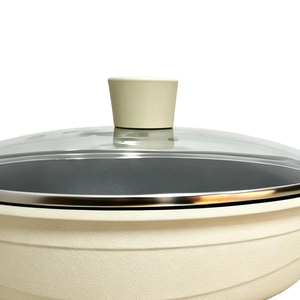 Poêle Wok Antiadhésive en Aluminium Pressé 28 cm, Motif Vague, Personnalisable avec Logo, Idéale pour la Préparation du Petit-Déjeuner à Domicile - Product Image 2