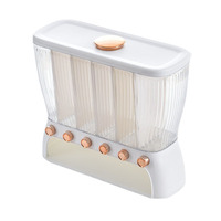 Vente en gros Récipients de stockage d'aliments secs Distributeur 6 grilles Grain Riz Boîte de stockage en plastique Couvercles ouverts Pot à céréales scellé