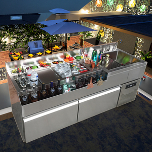 2025 OEM điện 220V trạm Cocktail thanh với điện lạnh thép không gỉ thương mại trạm Cocktail cho nhà hàng - Product Image 1