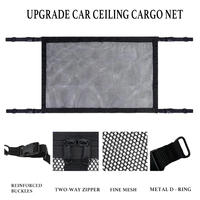 Mise à niveau du plafond de la voiture Filet de chargement 31.5 "x 21.6" Organisateur de rangement sur le toit de la voiture Camion SUV Van Voyage Camping Accessoires d'intérieur
