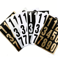 Autocollants alphabet en vinyle noir pailleté de 4 pouces, 2 ensembles, auto-adhésifs, découpés, pré-espacés, résistants aux UV, écologiques, pour boîtes aux lettres