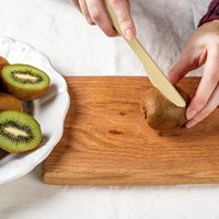 Couteaux jetables en bambou de qualité supérieure, durables et robustes, ensemble de couverts naturels pour le pain et le beurre, vaisselle de table