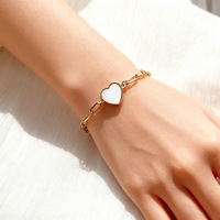 Bracelet à pendentif en forme de cœur minimaliste transfrontalier, bijoux en gros, cadeau pour fille, chaîne, bracelet pour femme, accessoires