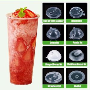 Gobelet à thé au lait Boba 90 mm en plastique PP jetable, capacité 500 ml/700 ml/1000 ml avec couvercle rigide pour fêtes et sodas - Product Image 2