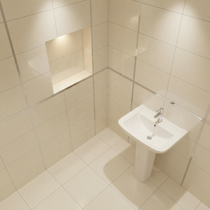 Lavabo Cuadrado Moderno de Cerámica con Columna, Lavamanos con Pedestal para Baño de Hotel y Hospital, para <span class=keywords><strong>Lavandería</strong></span> - Product Image 3