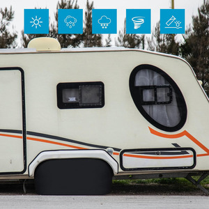 2 paquetes de cubiertas de ruedas RV compatibles con ruedas dobles de 27 "-30" de diámetro, RV cubiertas impermeables para neumáticos, cubierta de doble eje - Product Image 5