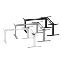 Bureau d'angle ergonomique en L à 90 degrés pour la maison et le bureau, avec cadre de bureau électrique réglable en hauteur