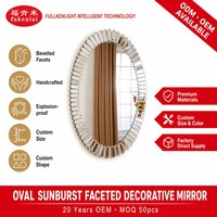 Miroir mural ovale moderne Fullkenlight Custom Premium pour la décoration de la maison et des hôtels, avec cadre à facettes biseautées