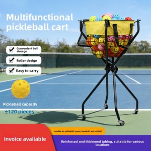 Chariot <span class=keywords><strong>de</strong></span> transport pliable multifonctionnel pour entraîneur <span class=keywords><strong>de</strong></span> tennis et pickleball, modèle 6554, capacité <span class=keywords><strong>de</strong></span> 120 balles <span class=keywords><strong>de</strong></span> pickleball - Product Image 5