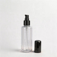 Flacon pulvérisateur cylindrique transparent en PET sans BPA de 150 ml avec pulvérisateur noir pour toner, parfum, emballage cosmétique