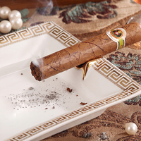 Cendrier à cigares JH Luxury en or véritable pour 2 cigares, cendrier extérieur écologique en céramique