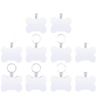 Choix amusant motif solide MDF transfert de chaleur Sublimation blanc Double face porte-clés pendentif étiquette de bagage bricolage chiens accessoires