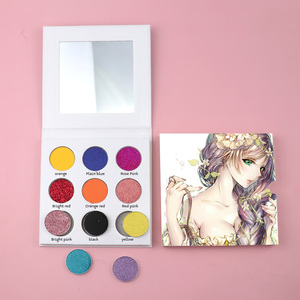 Palette <span class=keywords><strong>de</strong></span> fards à paupières OEM avec impression personnalisée, 9 couleurs, logo, belle finition poudre cosmétique scintillante pour les yeux - Product Image 5