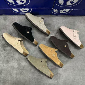 Birkenstocks – Nouveaux sabots d'été à bout fermé en PU léger, semelle en liège rehaussée en cuir de vachette, style hiver-printemps - Product Image 5
