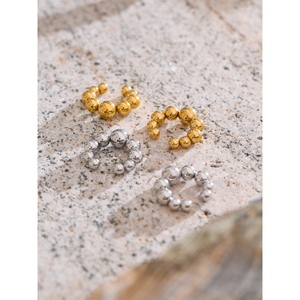 JINYOU 114 Nueva Tendencia, Pendientes <span class=keywords><strong>de</strong></span> Clip Redondos Lisos con Baño <span class=keywords><strong>de</strong></span> <span class=keywords><strong>Oro</strong></span>, Joyería <span class=keywords><strong>de</strong></span> Acero Inoxidable para Mujer, <span class=keywords><strong>Ear</strong></span> <span class=keywords><strong>Cuff</strong></span> - Product Image 2