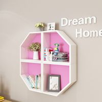 Aan De Muur Gemonteerde Zeshoekige Zwevende Planken, Houten Wandorganizer Hangende Plank Voor Huisdecor, Set Van 3,