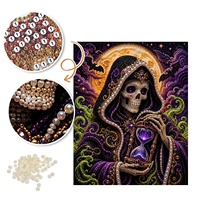 Kit de Peinture Perle DIY Luxe Gothique Halloween Fantôme Crâne pour Décoration Murale Maison – Fournisseur Direct Usine de Matériaux Artisanaux DIY