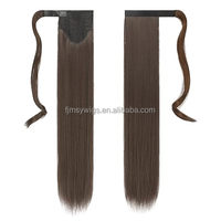 Extension de cheveux synthétiques longue queue de cheval droite pour femmes filles