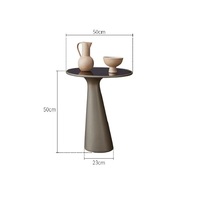 Meubles de salon de luxe pour la maison, table d'appoint ronde en fibre de verre avec plateau en verre trempé, table basse pour le salon