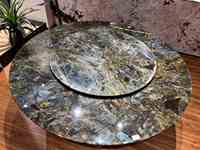 Table à manger ronde simple et moderne pour les maisons de grande taille - Table à manger en pierre naturelle de luxe avec chaises et plateau en marbre imperméable