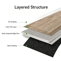 Revêtement de sol en vinyle SPC, aspect bois naturel, imperméable, écologique, résistant à l'usure, antidérapant, installation par clic, planches larges, bureau