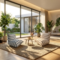 Fauteuil pouf moderne d'extérieur avec rangement, grand canapé paresseux tendance pour jardin, piscine, relaxation, salon intérieur