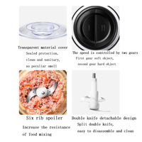 Hachoir à viande électrique mini en acier inoxydable, pour hacher l'ail, le piment, les légumes, machine à écraser, robot culinaire pour la cuisine