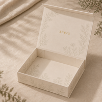 Papier spécial écologique, estampage à chaud en feuille d'or, gaufrage, emballage cadeau pour bougies botaniques, cadre photo rigide magnétique pliable