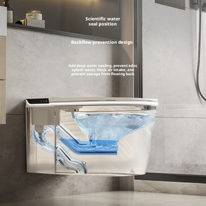 Inodoro Inteligente de Cerámica de Alta Calidad, Suspendido en la Pared, con Diseño de Cisterna Oculta, Desodorización Automática, Patrón de Drenaje en Forma de P, TJ - Product Image 6