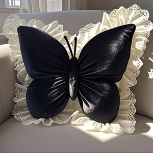 Coussin en forme de papillon en dentelle princesse Kawaii, coussin de soutien lombaire doux et moelleux, coussin décoratif pour salon et chambre à coucher - Product Image 6