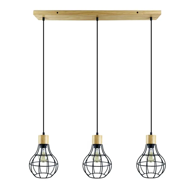 Wooden Pendant Lamp Decorative Ideas Single Small Metal Shade Hotel Office Cafe Bar Led Pendant Lights