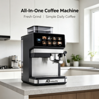 Cafetera Espresso Programable Francesa Anbolife con Pantalla Táctil IMD, Molinillo Integrado, Función de Cold Brew, para el Hogar, OEM